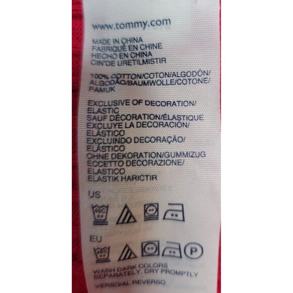 Tommy Hilfiger Women's Red Solid V Neck Cable Knit Sweater Sz S Preppy Classic - Picture 6 of 6